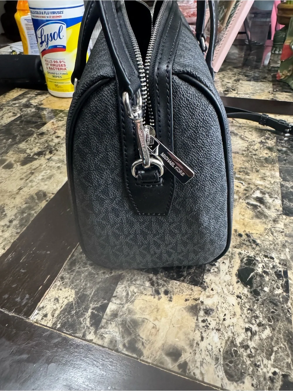 Michael Kors Black MK Logo Duffel Bag